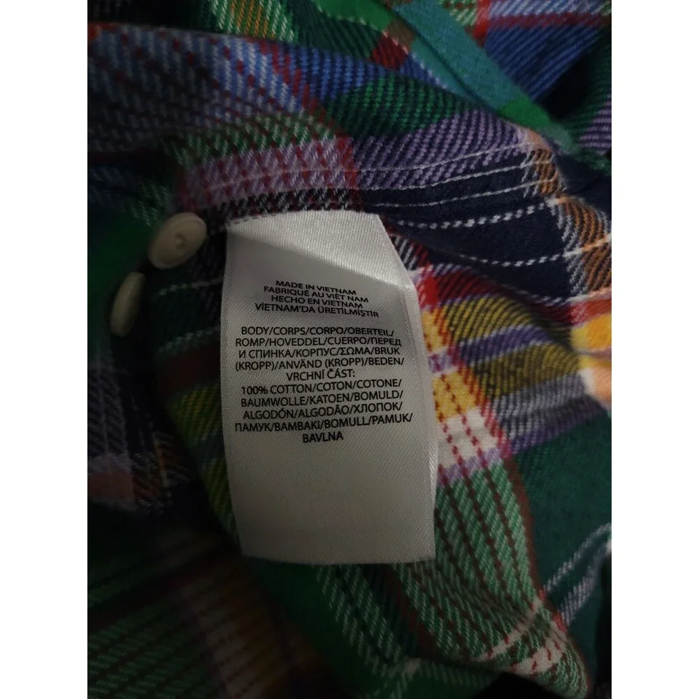 Polo Ralph Lauren Large flannel classic fit button front plaid collar pockets